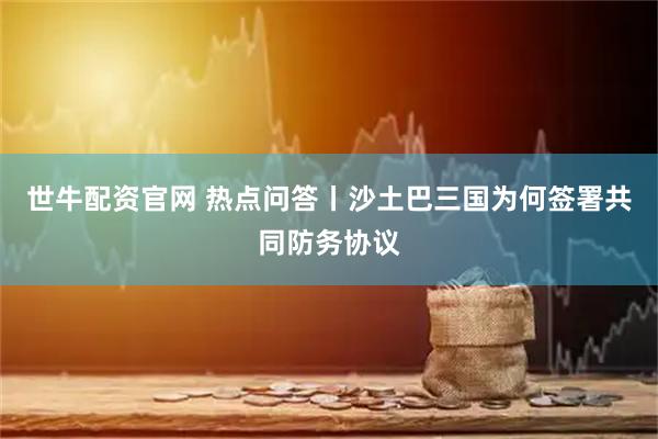 世牛配资官网 热点问答丨沙土巴三国为何签署共同防务协议